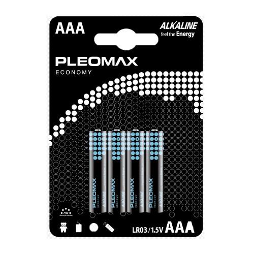 Батарейка AAA Samsung Pleomax R03-4BL Economy, 1.5A, (4/40/400), 4шт