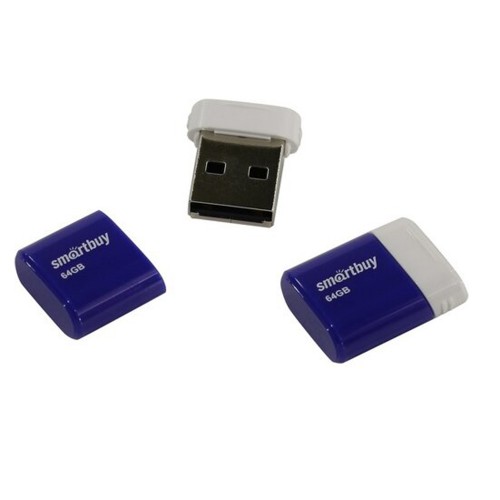 Флеш-накопитель 64Gb SmartBuy Lara, USB 2.0, пластик, синий