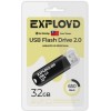 Флеш-накопитель 32Gb Exployd 650, USB 2.0, пластик, чёрный