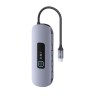 USB-концентратор Usams US-SJ643, 8 гнезд, USB3.0*3, TF, SD, Type-C, HDMI, LAN, кабель 0,15м, цвет: серый