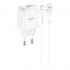 Блок питания сетевой 1 USB HOCO N2, Vigour, 2100mA, кабель Type-C, X37 cool, цвет: белый