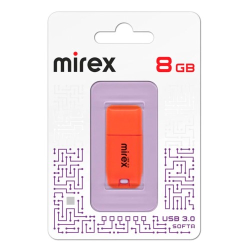 Флеш-накопитель 8Gb Mirex SOFTA, USB 3.0, пластик, оранжевый