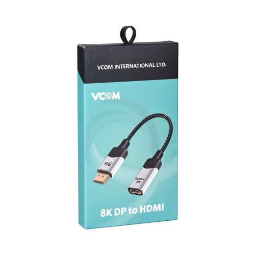 Адаптер DisplayPort(m) - HDMI(f) VCOM CG6218M, 0.15м, для монитора, телевизора, 8К@60HZ, цвет: чёрный