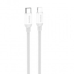 Кабель 8 pin - Type-C Borofone BX68, 1.0м, 3.0A, цвет: серебряный