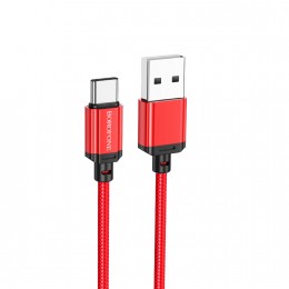 Кабель USB - Type-C Borofone BX87 Sharp, 1.0м, 3.0A, цвет: красный, не упакован