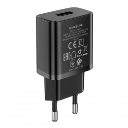 Блок питания сетевой 1 USB Borofone BA52A, Gamble, 2100mA, цвет: чёрный
