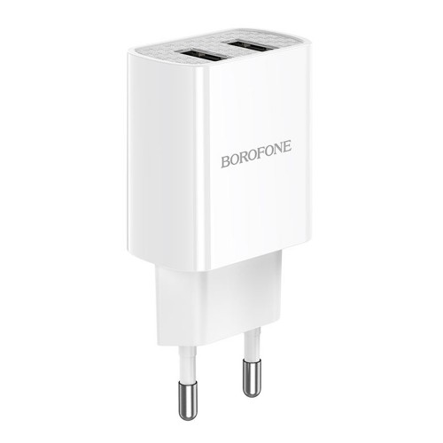 Блок питания Borofone BA53A с 2 USB, 2100mA, белый
