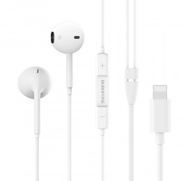 Наушники внутриканальные Borofone BM32, Plus Original, 8 pin, 1.2 м, цвет: белый
