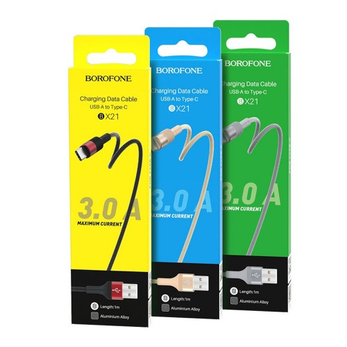 Кабель USB Type-C Borofone BX21 Outstanding, 1.0м, 3.0A, красный

