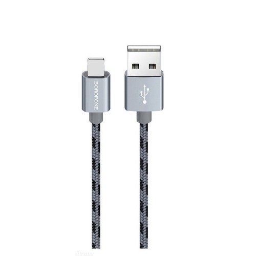 Кабель USB 8 pin Borofone BX24 Ring, 1.0м, 2.4A, серый
