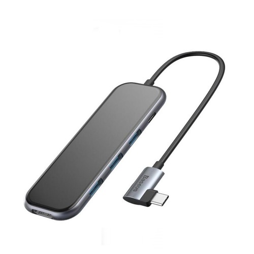 USB-концентратор Baseus, 3 гнезда, 1хUSB3.0, 1xHDMI,1xType-C, цвет: серый