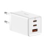 Блок питания сетевой 1 USB, 2 Type-C Baseus CCGAN65E5, GaN5 Pro, 5000mA, 65Вт, QC3.0, PD3.0, кабель Type-C 1.0м 100W, цвет: чёрный