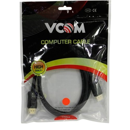 Кабель DisplayPort(m) - DisplayPort(m) VCOM CG632, 2.0м, 3D, HBR3, HDCP2.2, CEC, EDID, 32 Гбит/с, цвет: чёрный