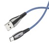 Кабель USB - Type-C Celebrat CB-12T, 1.0м, круглый, 3.0A, силикон, цвет: синий