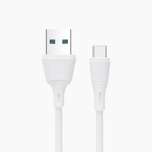 Кабель USB - Type-C Celebrat FLY-2T, 1.0м, круглый, силикон, цвет: белый