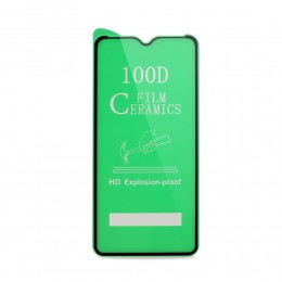 Стекло защитное Noname для SAMSUNG Galaxy A71/A81/A91/Note 10 Lite/S10 Lite, Ceramic Clear, 0.4 мм, 2.5D, глянцевое, полный клей, цвет: чёрный, в техпаке