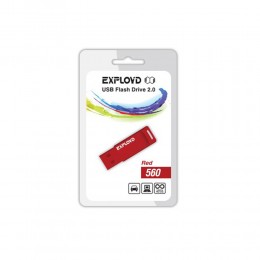 Флеш-накопитель 16Gb Exployd 560, USB 2.0, пластик, красный