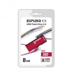 Флеш-накопитель 8Gb Exployd 580, USB 2.0, пластик, красный