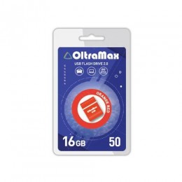 Флеш-накопитель 16Gb OltraMax Drive 50 Mini, USB 2.0, пластик, оранжевый, с красной вставкой