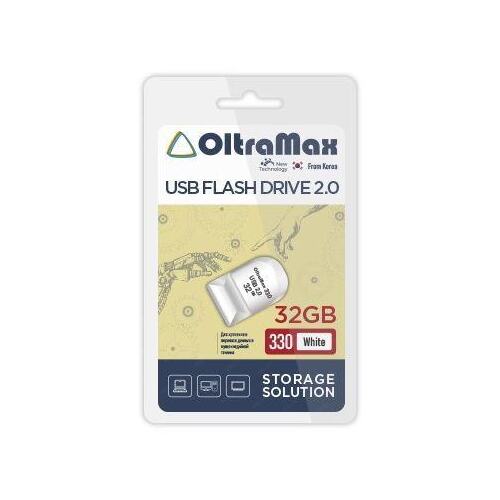 Флеш-накопитель 32Gb OltraMax 330, USB 2.0, пластик, белый