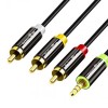 Кабель Jack 3,5mm(m) - 3xRCA(m) TELECOM TAV4545M, 3.0м, цвет: чёрный