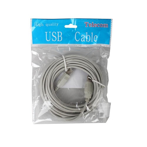 Кабель USB 2.0 A(m) - USB 2.0 B(m) TELECOM TC6900, 5.0м, цвет: белый