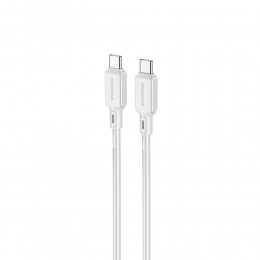 Кабель Type-C - Type-C Borofone BX94 Crystal Color, 1.0м, цвет: серый
