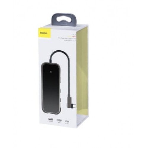 USB-концентратор Baseus: 3 гнезда, USB 3.0, HDMI, Type-C, серый
