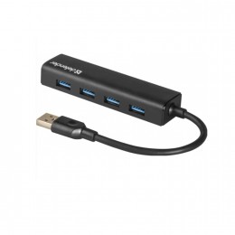 USB-концентратор Defender, Quadro Express, 4 гнезда, 1 USB выход, цвет: чёрный