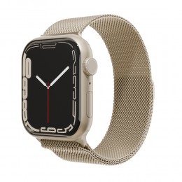 Ремешок для умных часов APPLE Watch 38/40/41mm без бренда, металл, магнит, цвет: золотой