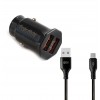 Блок питания автомобильный 2 USB FaisON A-20, 2400mA, черный
