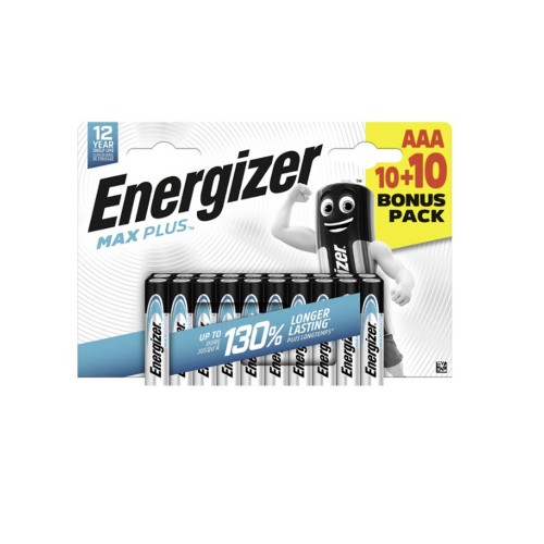 Батарейка AAA Energizer LR03-10+10 BL MAX PLUS, 1.5B, (20/120), (арт.7638900451269)