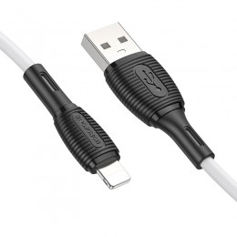 Кабель USB - 8 pin Borofone BX86, 1.0м, 2.4A, цвет: белый
