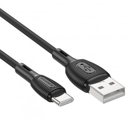 Кабель USB - Type-C Borofone BX86, 1.0м, 3.0A, цвет: чёрный
