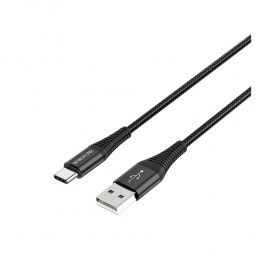 Кабель USB - Type-C Borofone BX29 Endurant, 1.0м, круглый, 3.0A, нейлон, цвет: чёрный