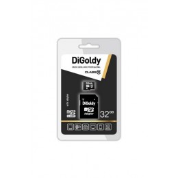 Карта памяти microSDHC 32Gb DiGoldy, Class10, с адаптером