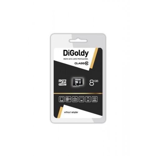 Карта памяти microSDHC 8Gb DiGoldy, Class10, без адаптера