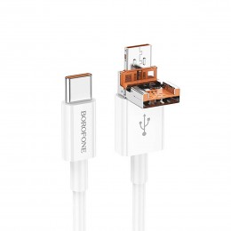 Кабель USB - Type-C, Type-C Borofone BX102 Winner, 1.0м, 3,0А, цвет: белый