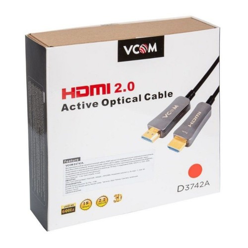 Кабель HDMI(m) - HDMI(m) VCOM D3742A, 40.0м, 4k, 30Гц, цвет: чёрный