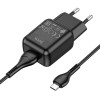 Блок питания сетевой 1 USB HOCO C96A, 2100mA, кабель USB - микро USB, 1.0м, цвет: чёрный