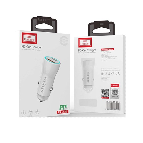 Блок питания автомобильный Earldom ES-CC12, 1 USB, Type-C, 30Вт
