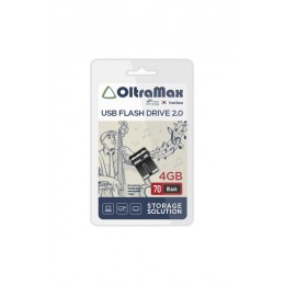 Флеш-накопитель 4Gb OltraMax 70, USB 2.0, пластик, чёрный