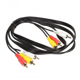 Кабель 3xRCA(m) - 3xRCA(m) VCOM VAV7150, 5.0м, цвет: чёрный