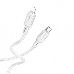 Кабель 8 pin - Type-C Borofone BX94 Crystal Color, 1.0м, цвет: серый
