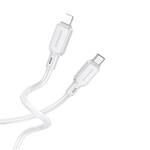 Кабель 8 pin - Type-C Borofone BX94 Crystal Color, 1м, серый
