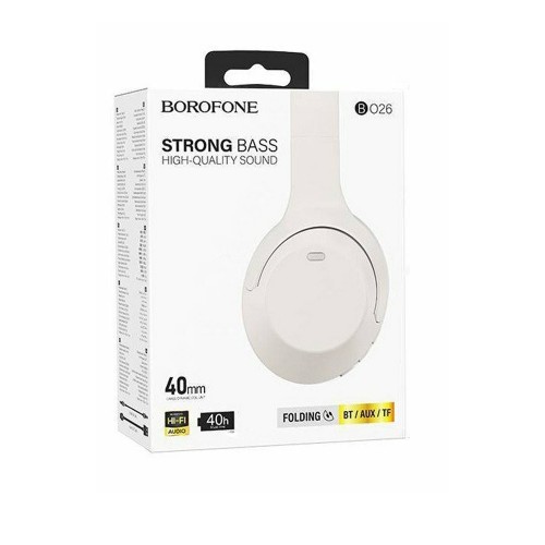 Наушники полноразмерные Borofone BO26, Delightful, Bluetooth, цвет: белый