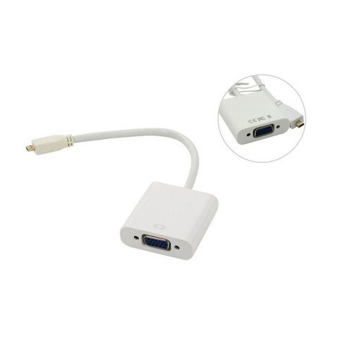 Переходник микро HDMI(m) - VGA(f) VCOM CG593, 0.15м, цвет: белый