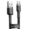 Кабель USB - Type-C Baseus Cafule, 1.0м, 3.0A, цвет: чёрный, серая вставка