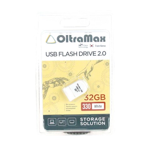 Флеш-накопитель 128Gb OltraMax 330, USB 2.0, пластик, белый