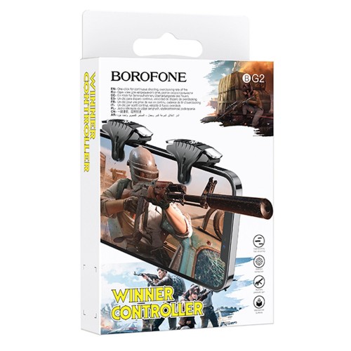 Триггер для смартфона Borofone, BG2, Spartan, пластик, силикон, цвет: чёрный, серебряный